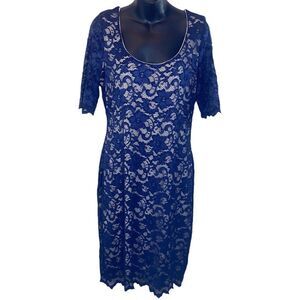 Belle badgley mischka katia dress 12 lace sheath wedding coquette delicate girly